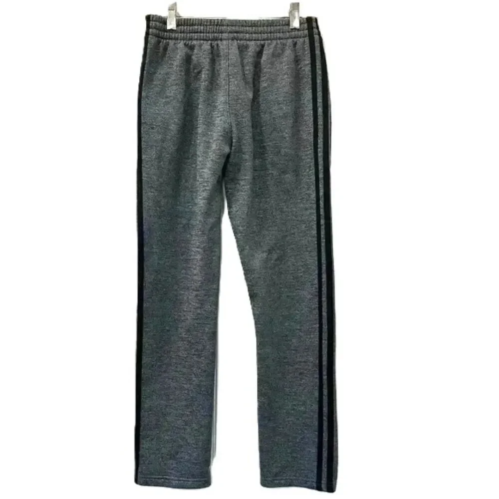 Adidas Boys Grey & Black Athletic Sweatpants Size 10/12